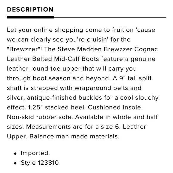 Steve Madden Brewzzer Cognac Leather Belted Boot - Picture 3 of 10